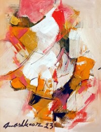 Mashkoor Raza, 12 x 16 Inch, Oil on Canvas, Abstract Painting, AC-MR-712